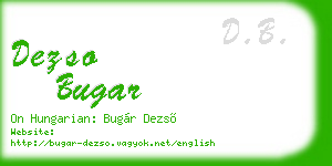dezso bugar business card